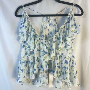 NWT Stella Laguna Beach Ruffle Layered Floral Tank Top
Size Small